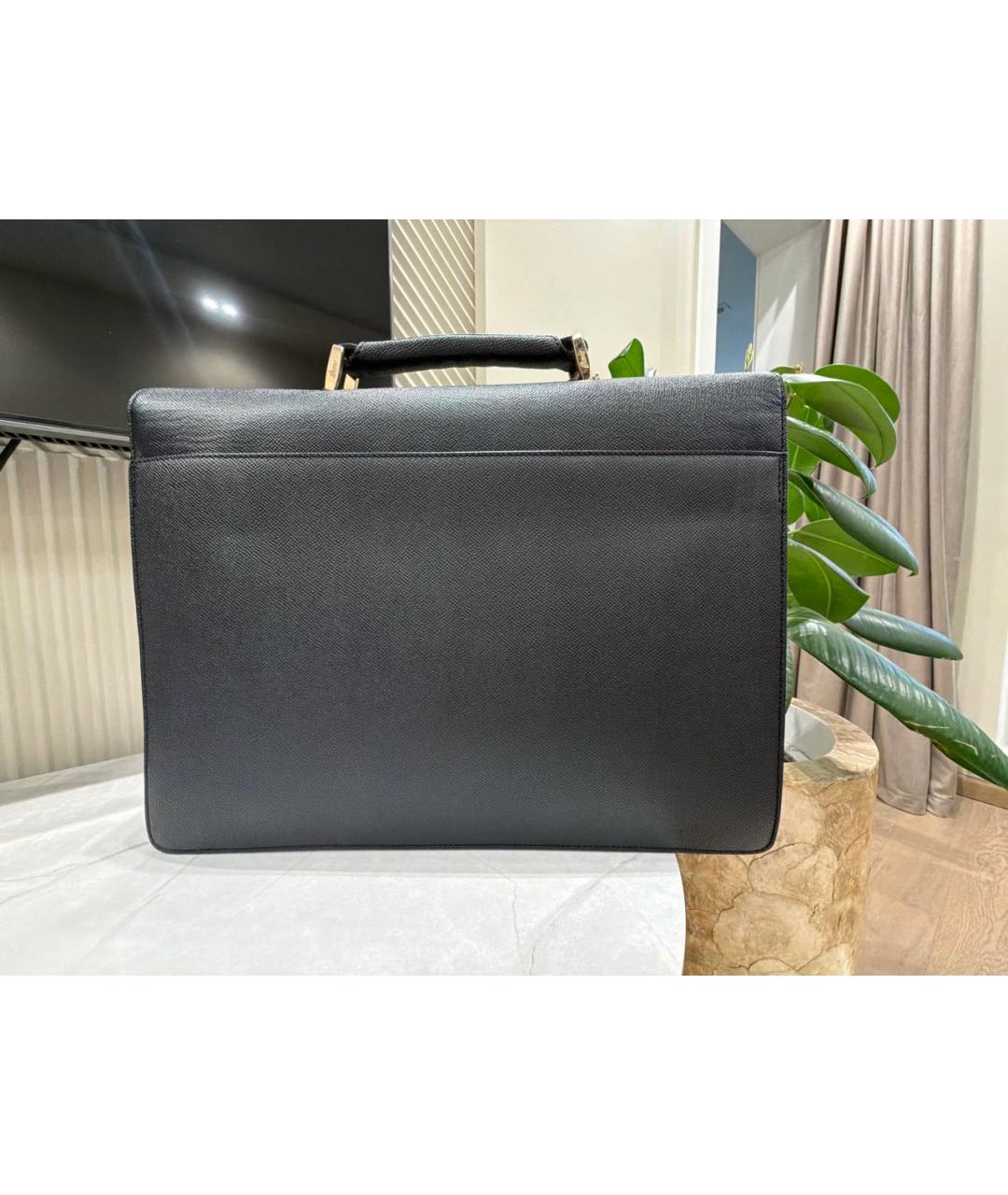 BRIONI Черный кожаный портфель, фото 3