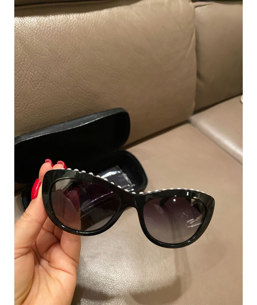 CHANEL Черные пластиковые солнцезащитные очки, фото 5