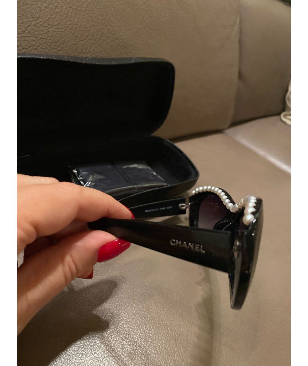 CHANEL Черные пластиковые солнцезащитные очки, фото 4
