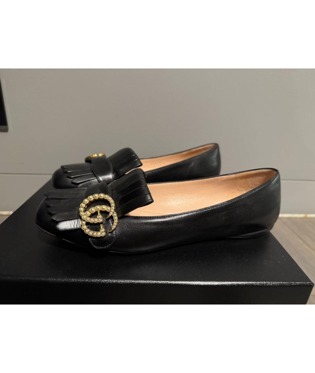 GUCCI Черные кожаные лоферы, фото 4