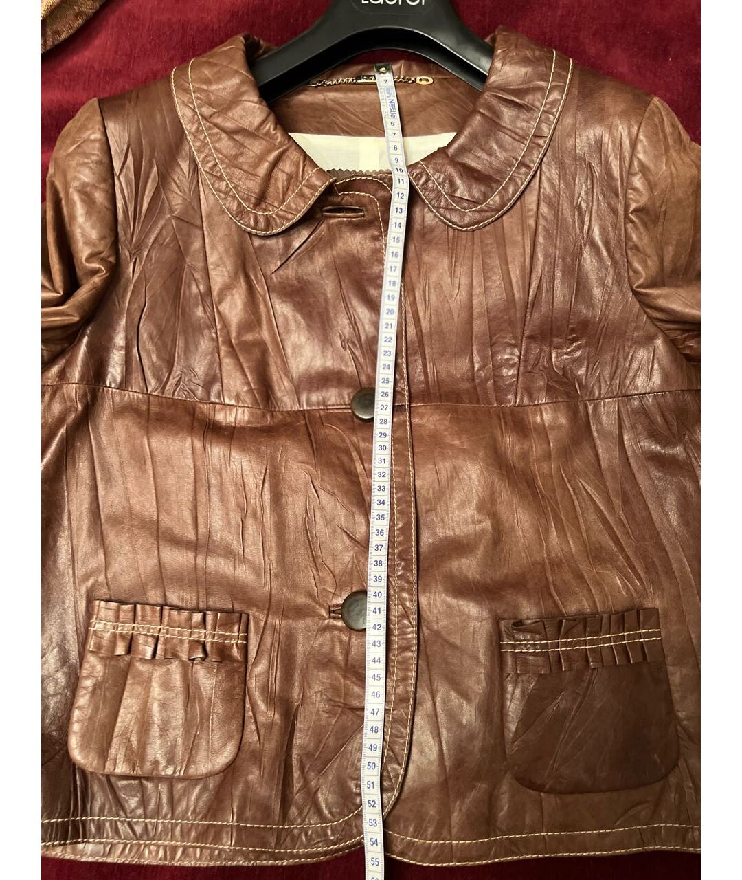 LAUREL Коричневый кожаный жакет/пиджак, фото 7