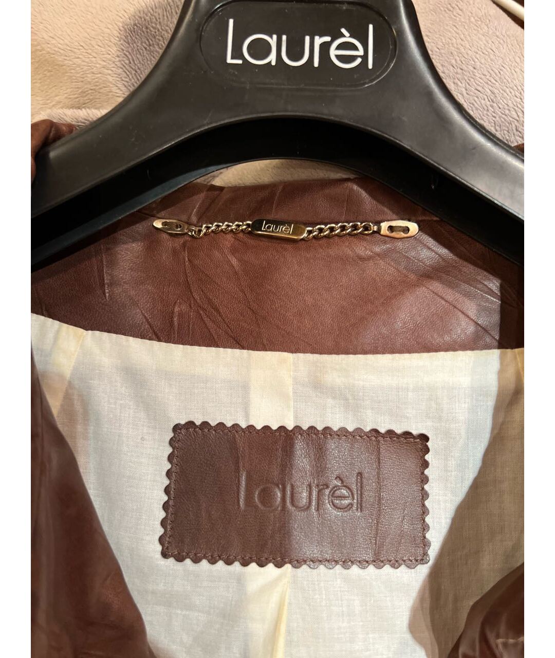 LAUREL Коричневый кожаный жакет/пиджак, фото 3