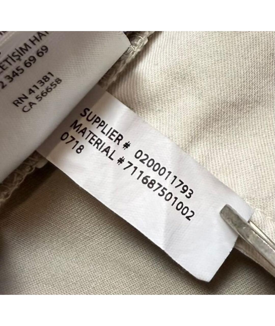 POLO RALPH LAUREN Бежевые хлопко-эластановые повседневные брюки, фото 8