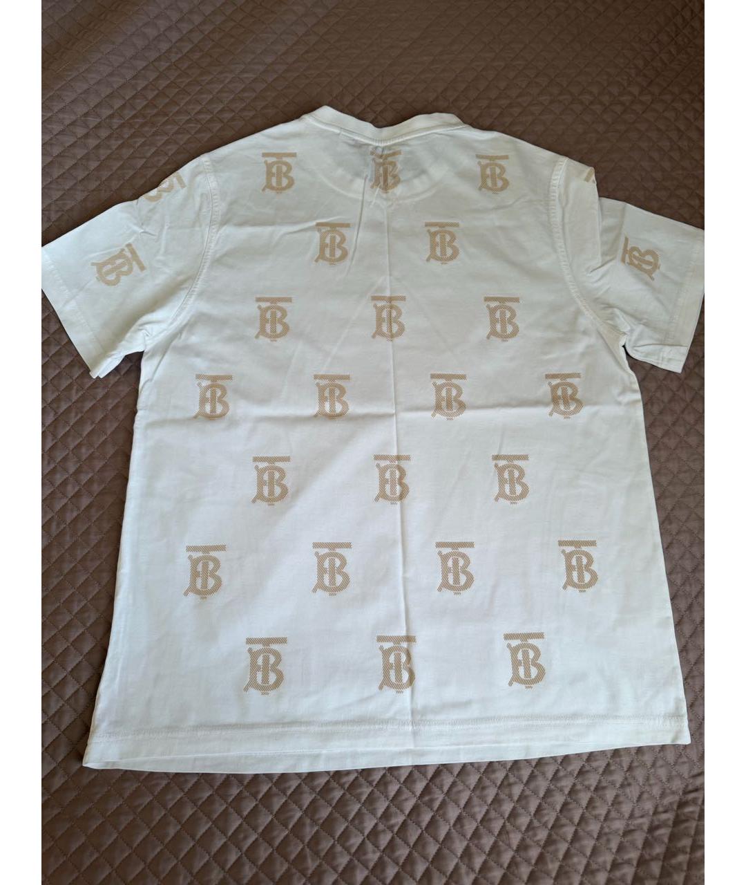 BURBERRY Белая хлопковая футболка, фото 3