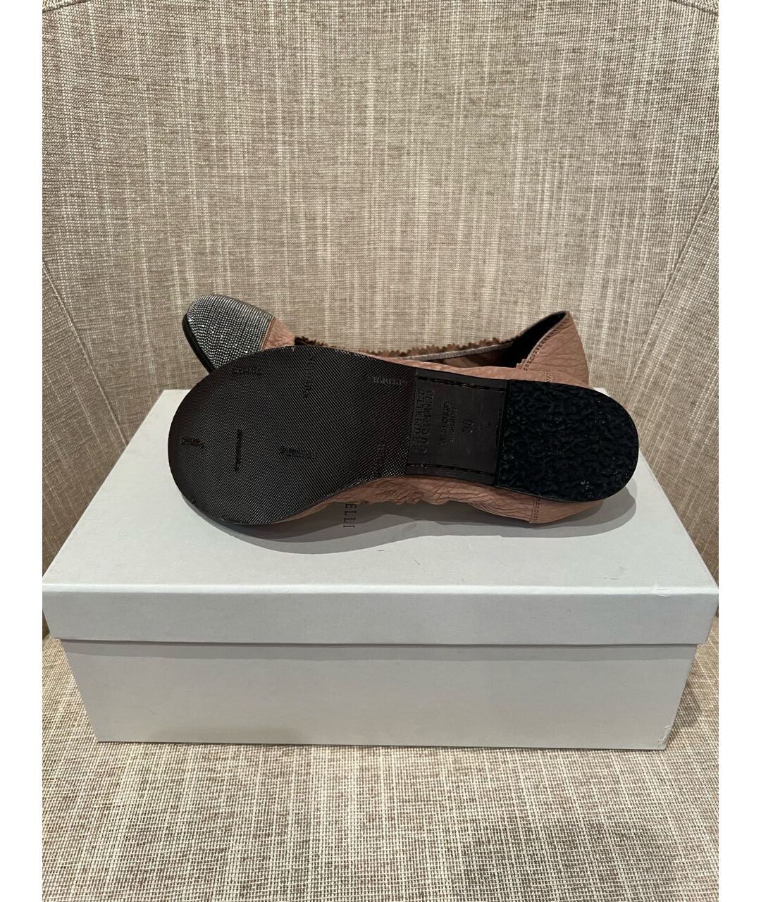 BRUNELLO CUCINELLI Коричневые кожаные балетки, фото 4