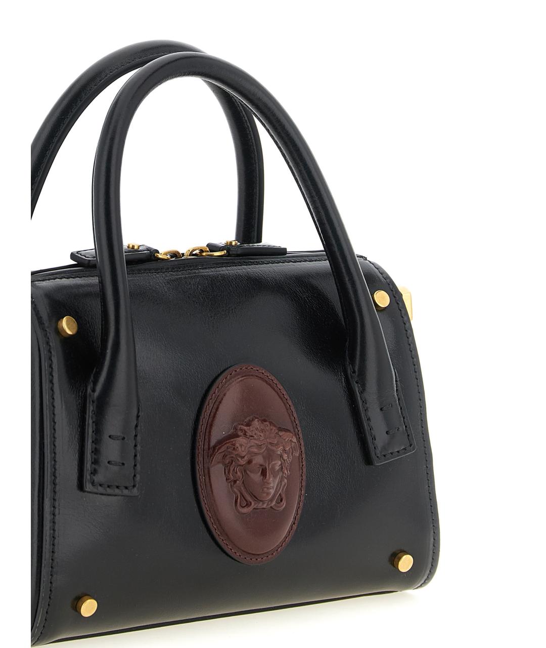 VERSACE Черная кожаная сумка тоут, фото 3