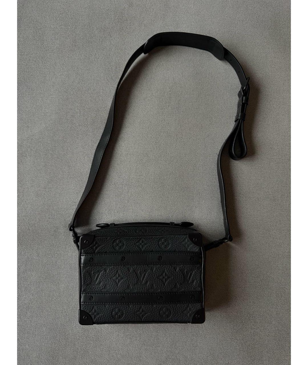 LOUIS VUITTON Черная кожаная сумка на плечо, фото 8