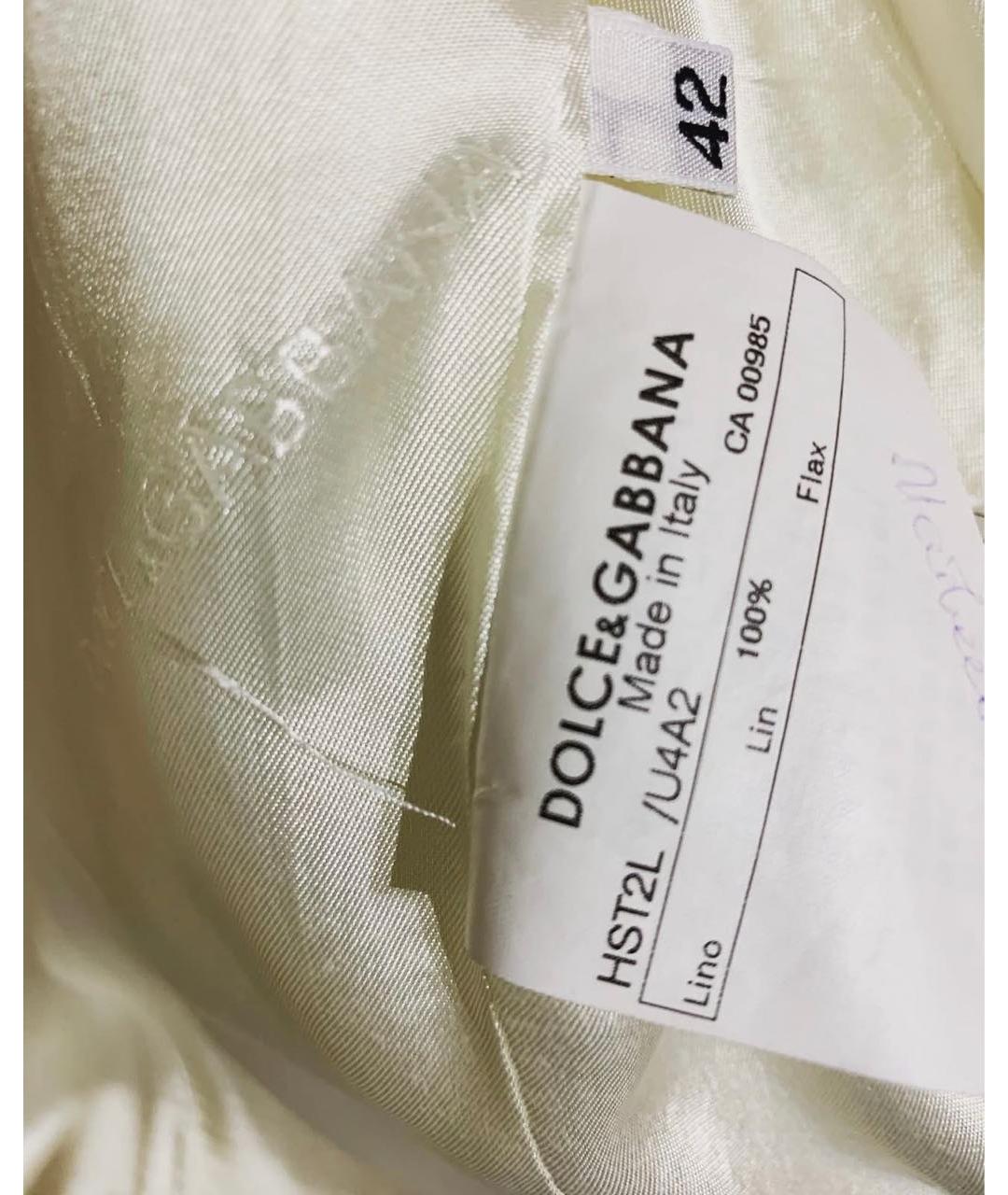 DOLCE&GABBANA Белый льняной костюм с брюками, фото 5
