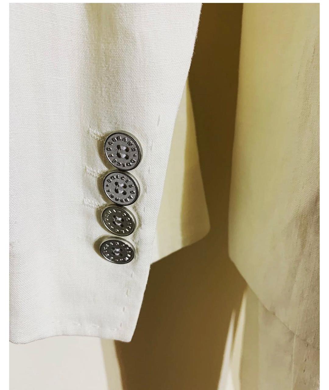 DOLCE&GABBANA Белый льняной костюм с брюками, фото 4