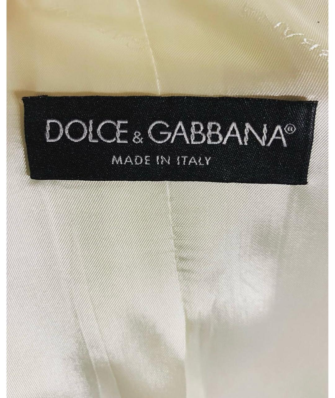 DOLCE&GABBANA Белый льняной костюм с брюками, фото 3