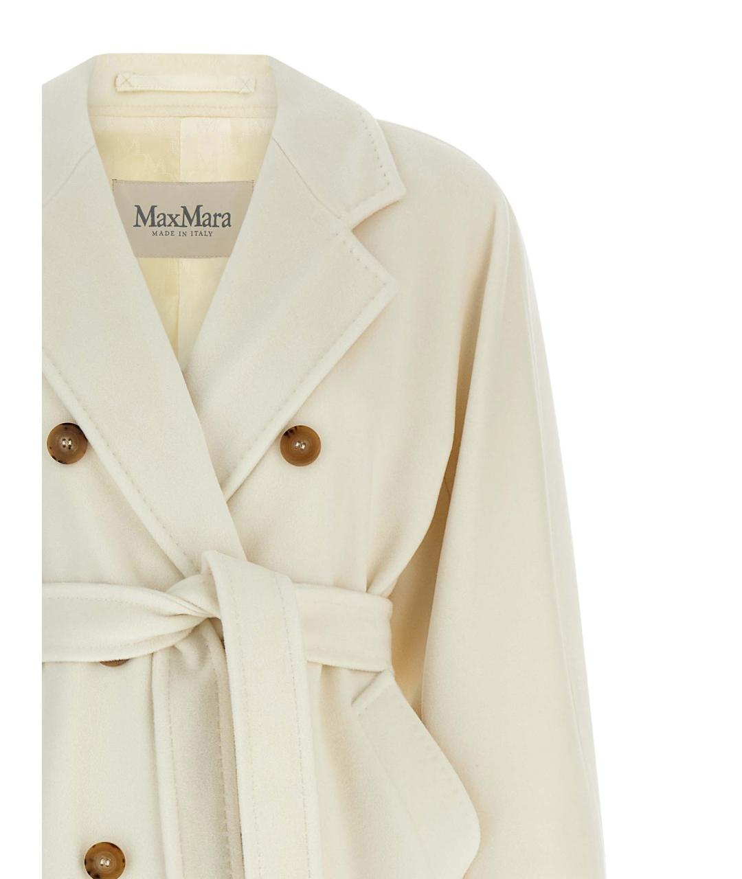 MAX MARA Белое шерстяное пальто, фото 3