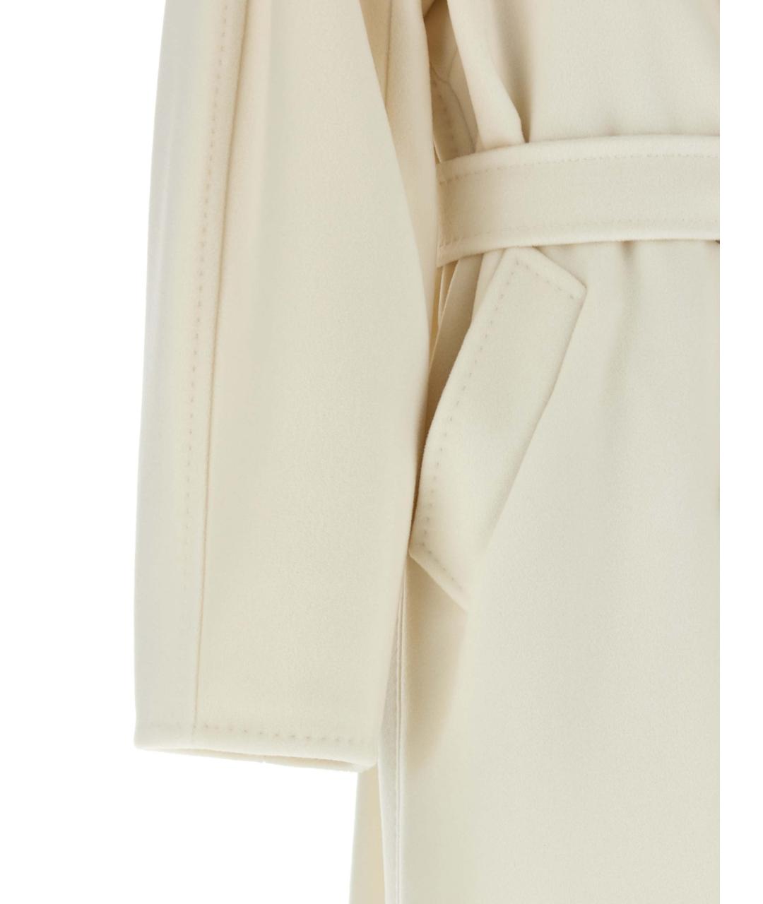 MAX MARA Белое шерстяное пальто, фото 4