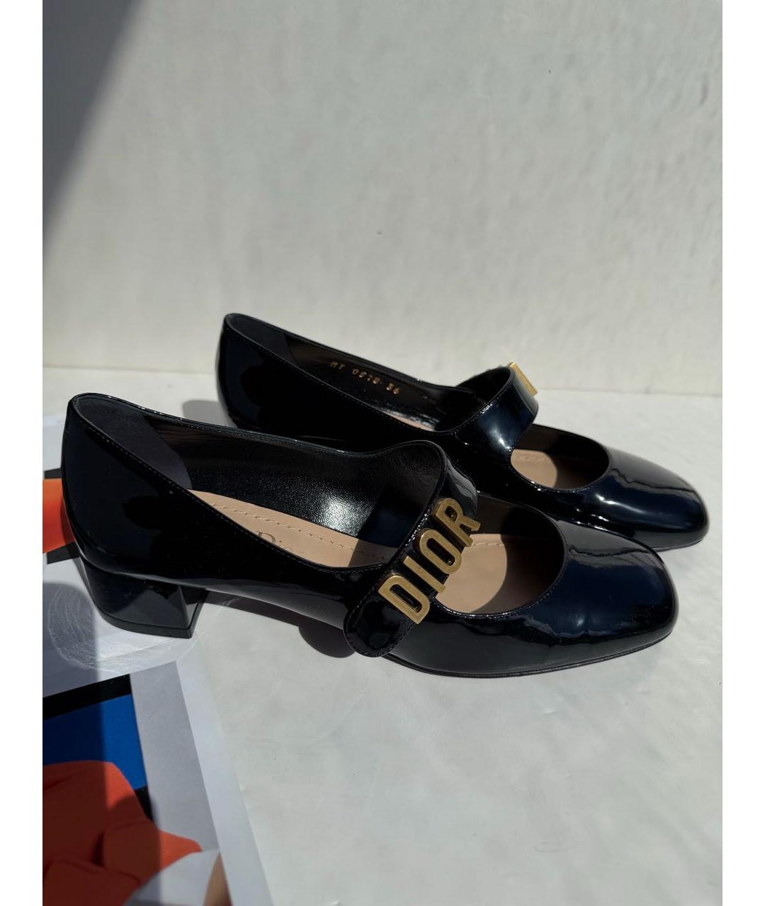 CHRISTIAN DIOR Черные туфли из лакированной кожи, фото 3