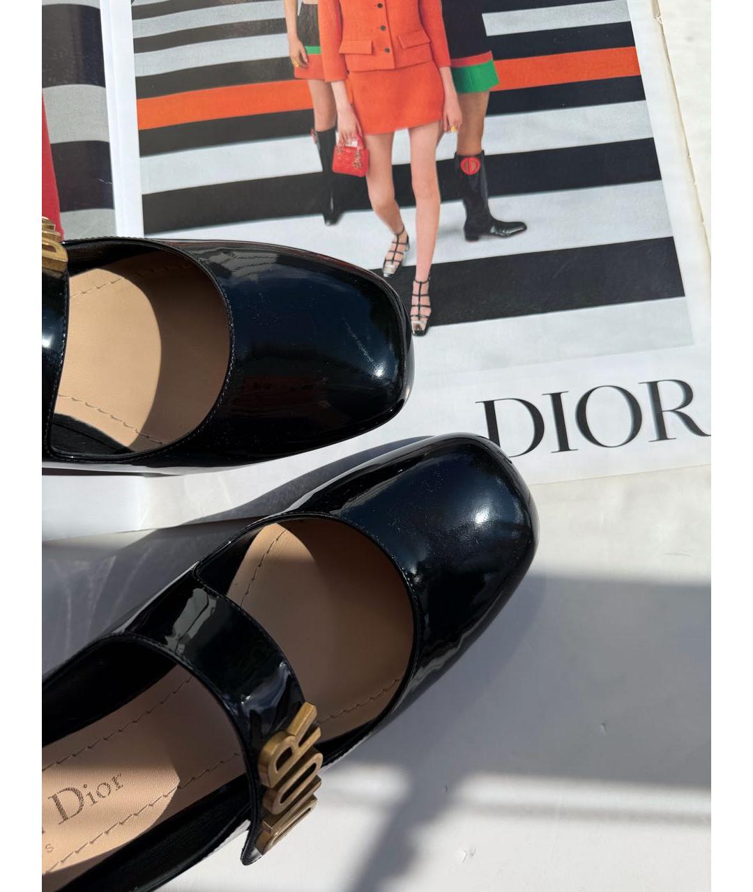 CHRISTIAN DIOR Черные туфли из лакированной кожи, фото 6