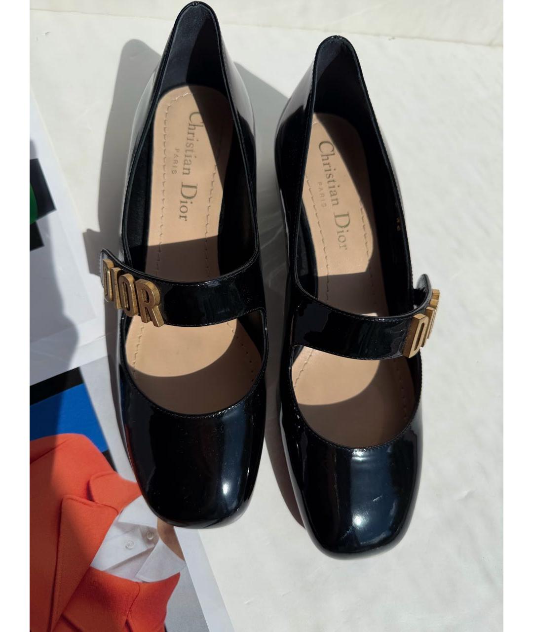 CHRISTIAN DIOR Черные туфли из лакированной кожи, фото 4