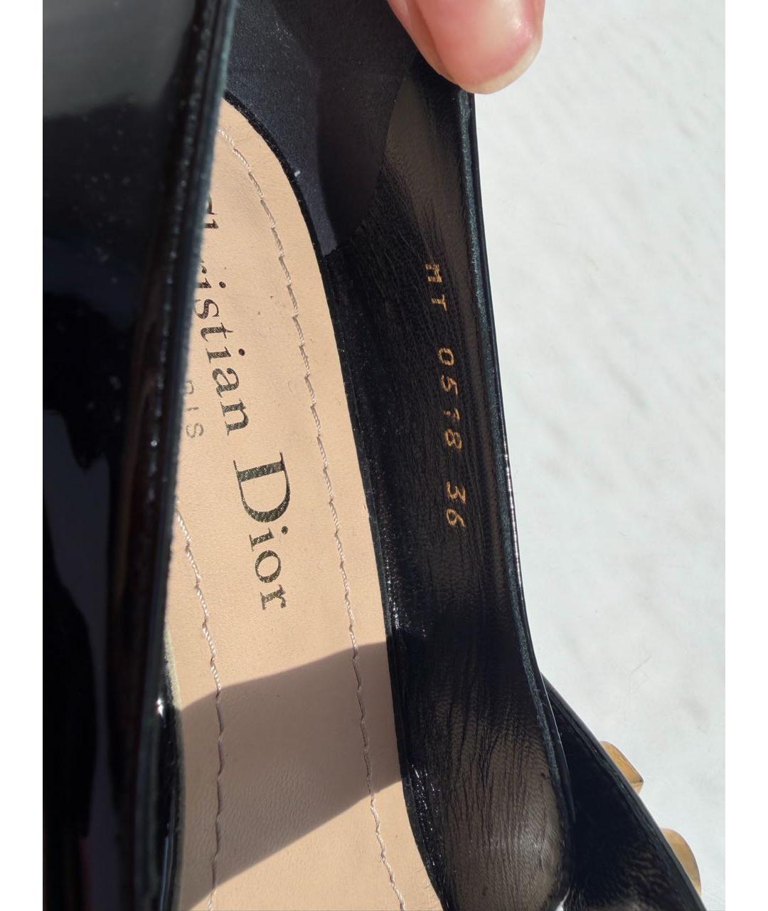 CHRISTIAN DIOR Черные туфли из лакированной кожи, фото 5