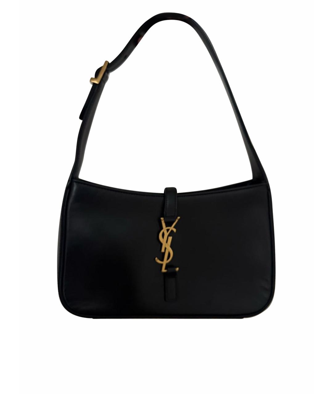 SAINT LAURENT Черная кожаная сумка с короткими ручками, фото 1