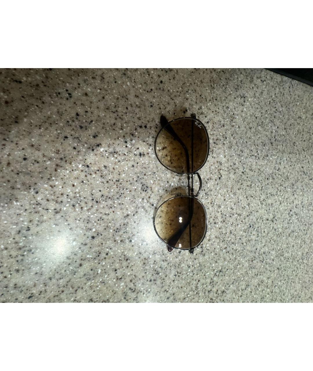 RAY BAN Коричневые металлические солнцезащитные очки, фото 2