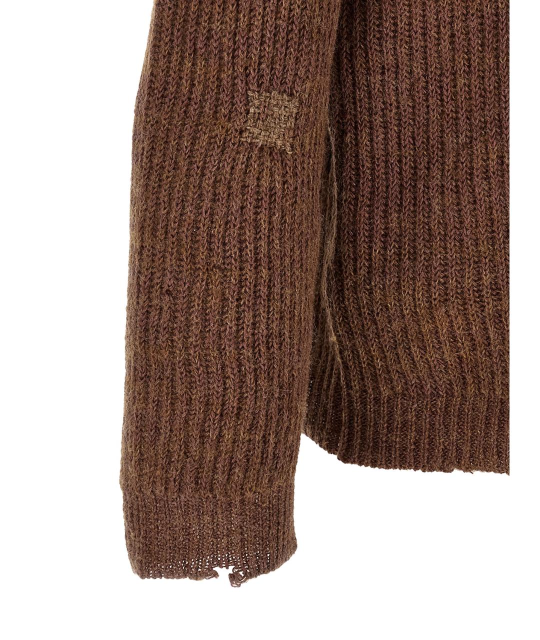 MAISON MARGIELA Коричневый льняной джемпер / свитер, фото 4