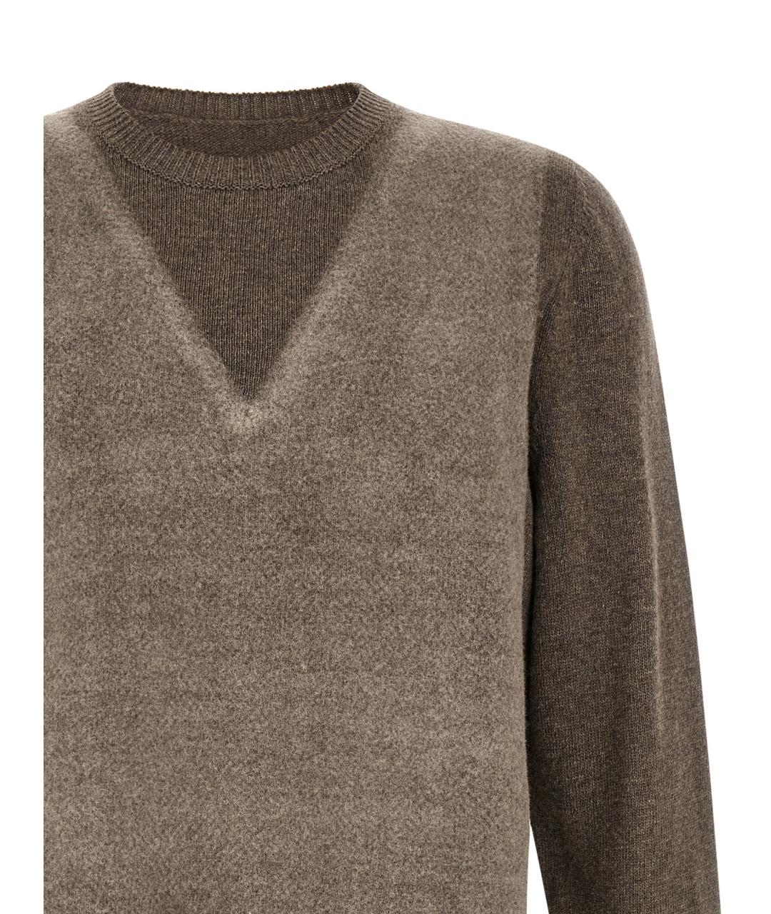 MAISON MARGIELA Коричневый шерстяной джемпер / свитер, фото 3