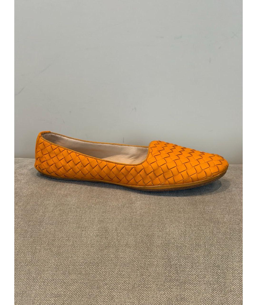 BOTTEGA VENETA Оранжевые кожаные балетки, фото 7