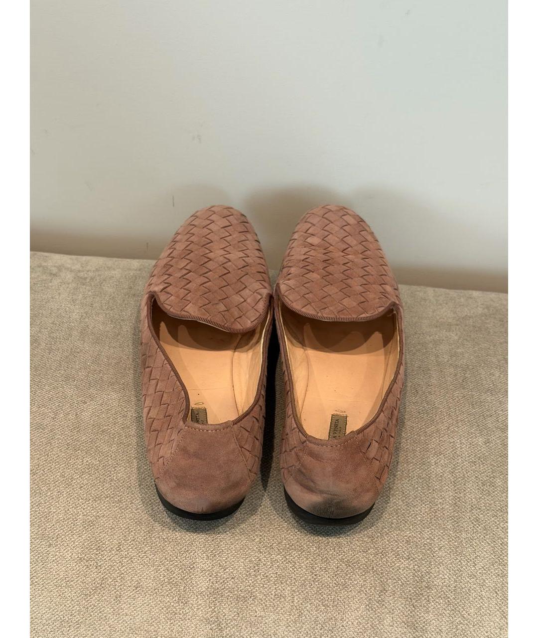 BOTTEGA VENETA Розовые замшевые балетки, фото 3