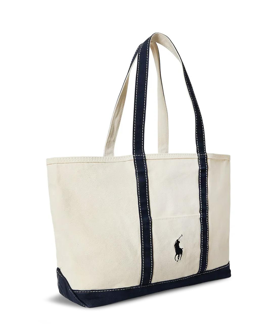 POLO RALPH LAUREN Белая сумка тоут, фото 3