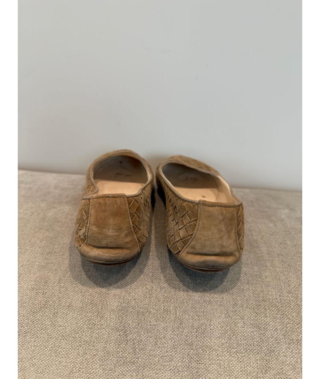 BOTTEGA VENETA Коричневые замшевые балетки, фото 4