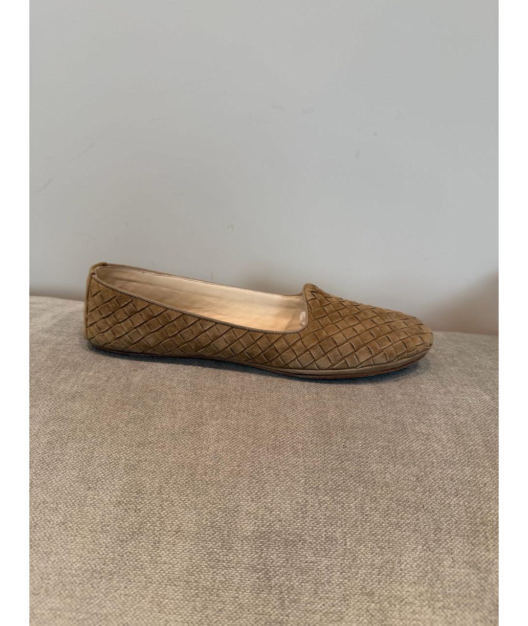 BOTTEGA VENETA Коричневые замшевые балетки, фото 6