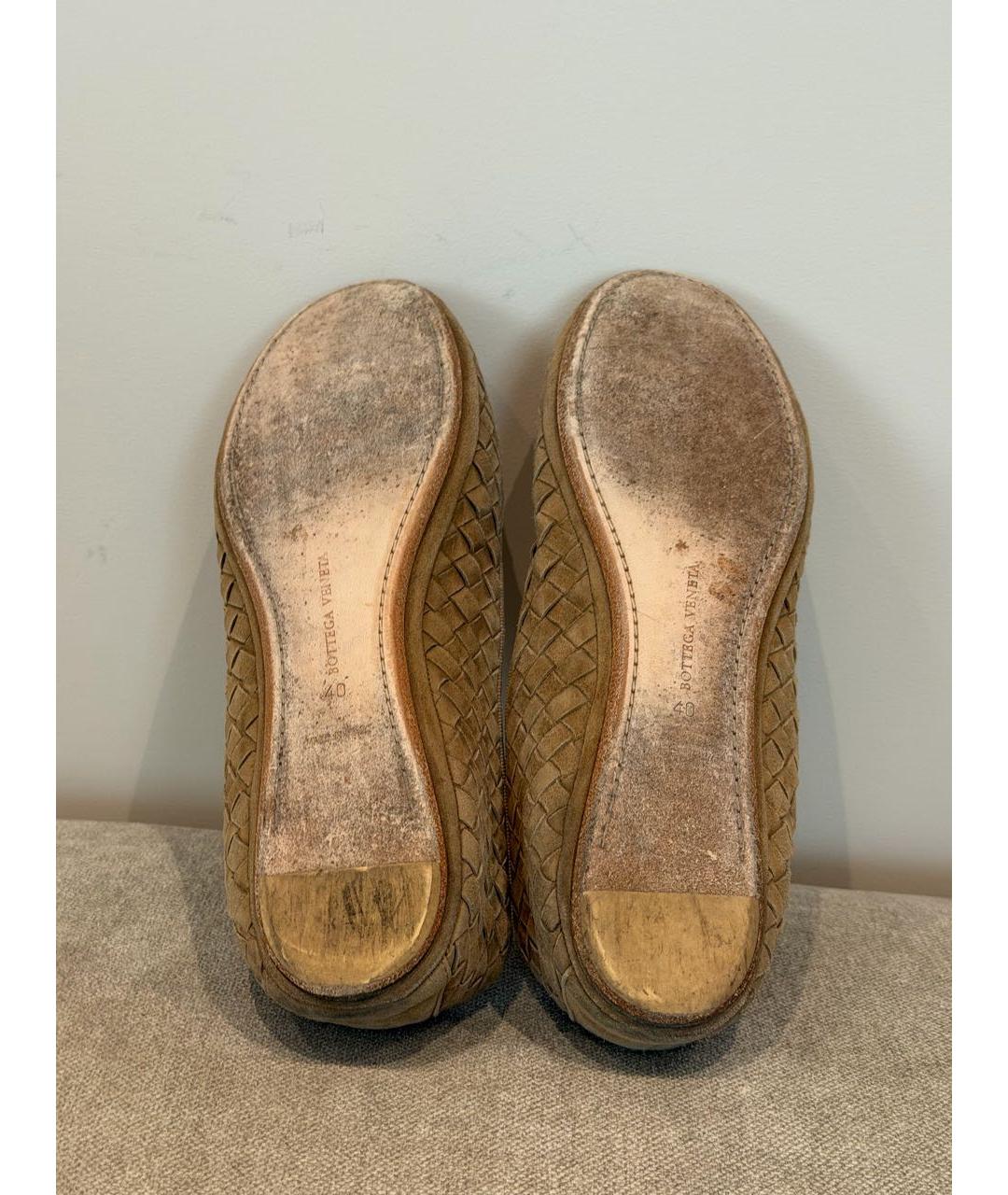 BOTTEGA VENETA Коричневые замшевые балетки, фото 5