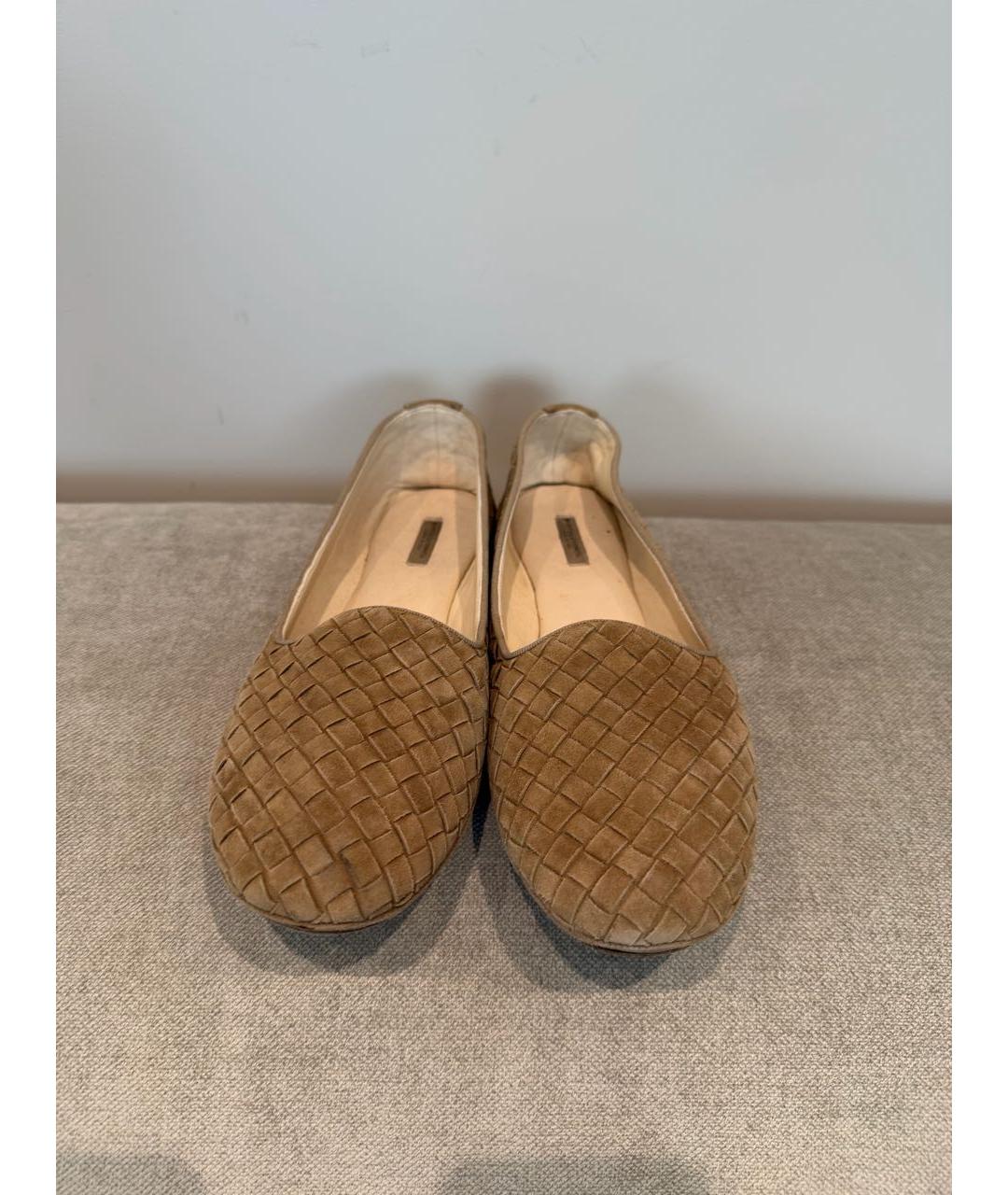 BOTTEGA VENETA Коричневые замшевые балетки, фото 2