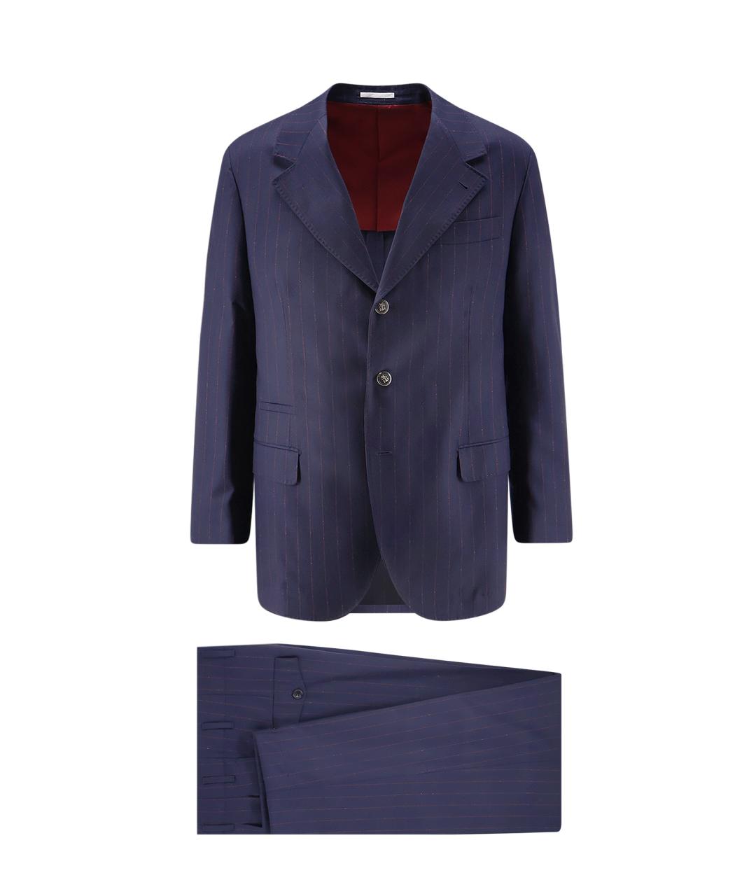 BRUNELLO CUCINELLI Темно-синий классический костюм, фото 1