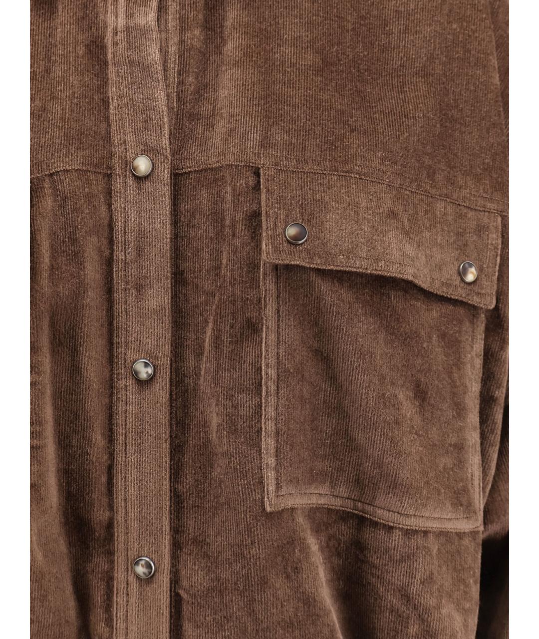 BRUNELLO CUCINELLI Коричневая вискозная рубашка, фото 3
