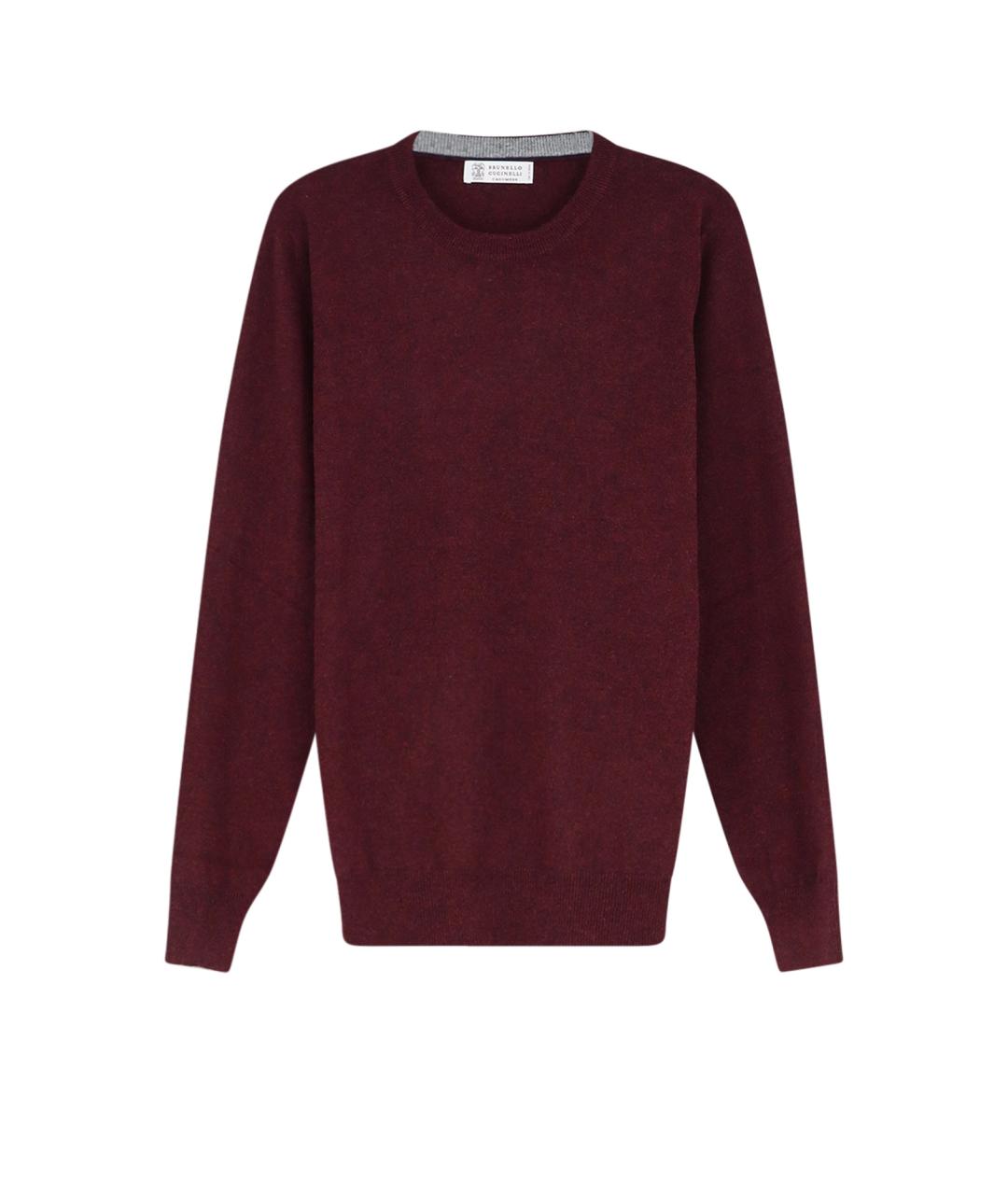 BRUNELLO CUCINELLI Бордовый кашемировый джемпер / свитер, фото 1