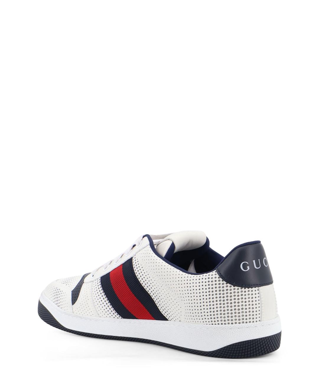 GUCCI Бежевые кожаные низкие кроссовки / кеды, фото 3