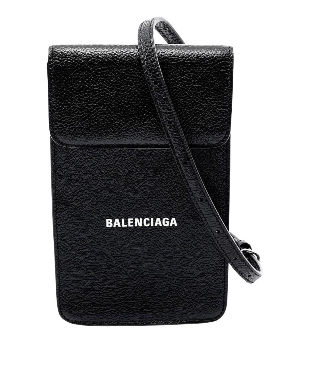 BALENCIAGA Черная кожаная сумка через плечо, фото 1