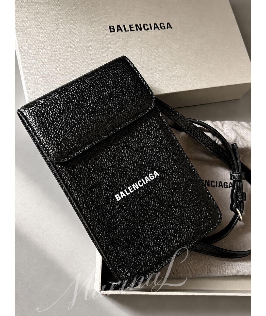 BALENCIAGA Черная кожаная сумка через плечо, фото 7
