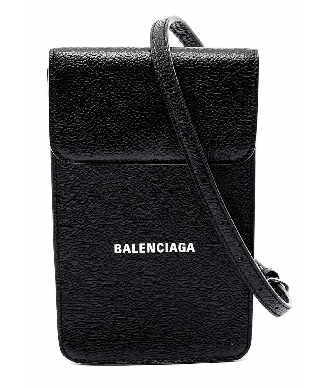 BALENCIAGA Черная кожаная сумка через плечо, фото 9