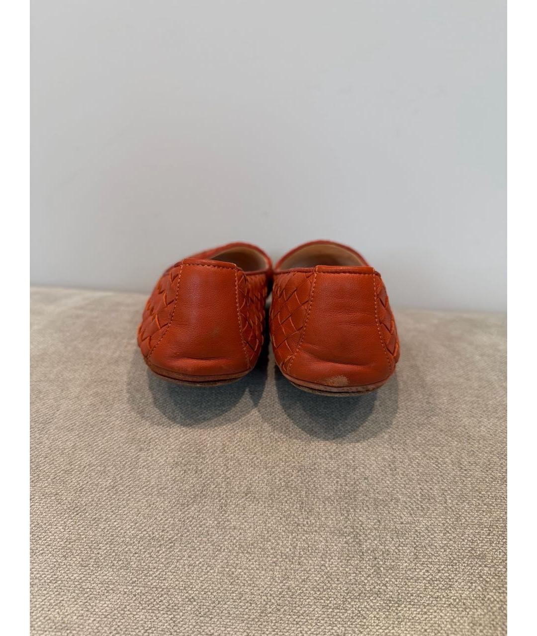 BOTTEGA VENETA Оранжевые кожаные балетки, фото 4