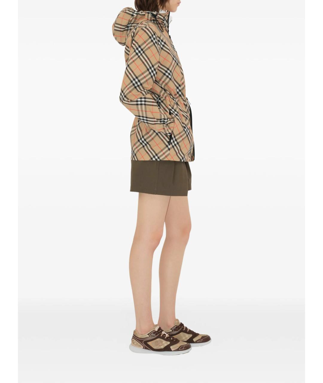 BURBERRY Бежевая полиэстеровая куртка, фото 4