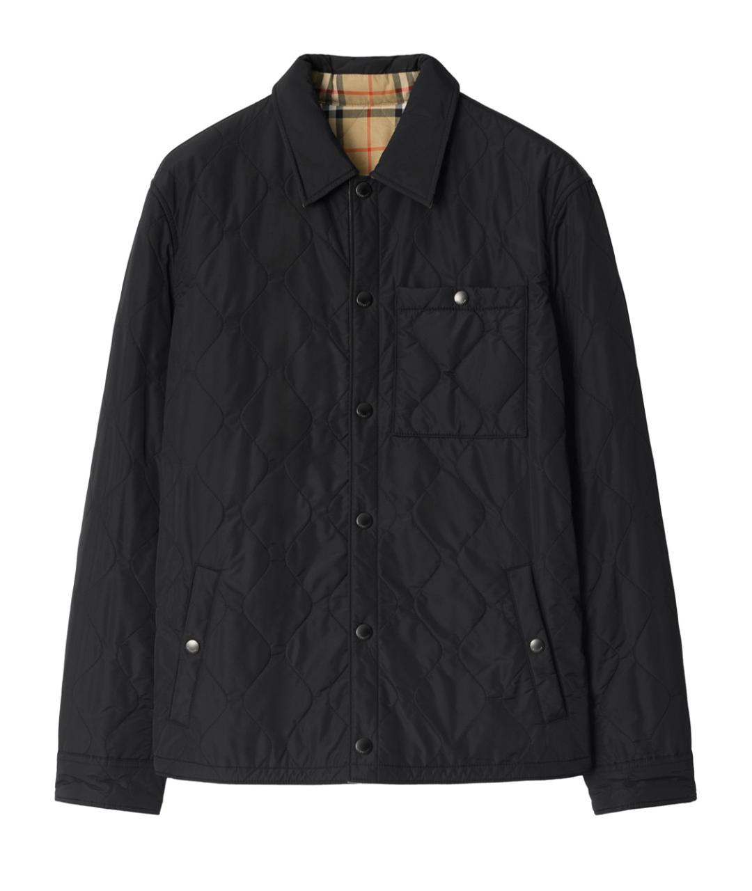 BURBERRY Черная полиамидовая куртка, фото 1