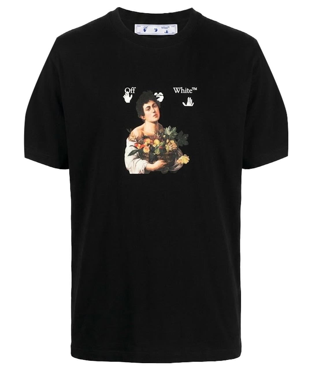 OFF-WHITE Черная хлопковая футболка, фото 1