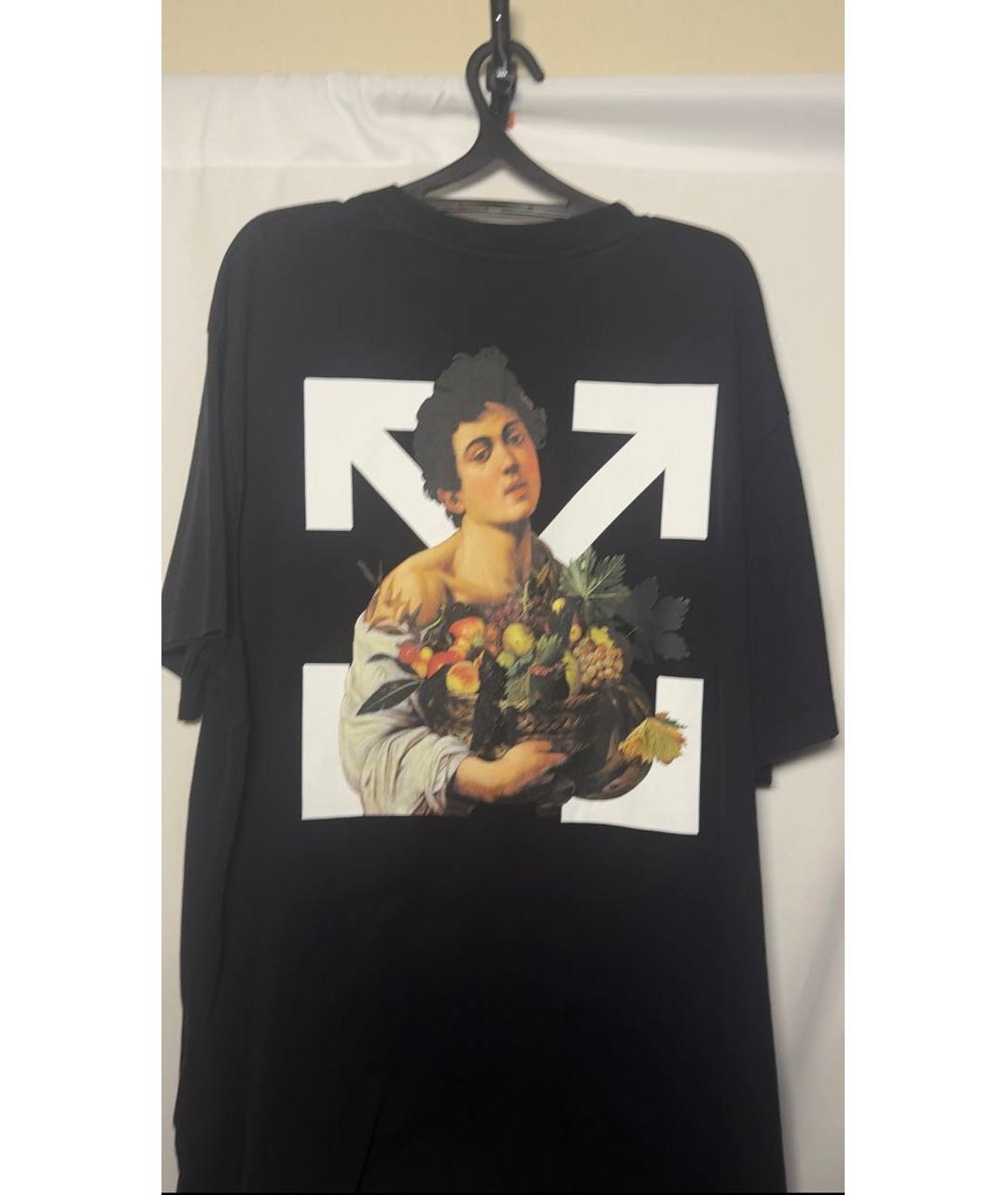 OFF-WHITE Черная хлопковая футболка, фото 2
