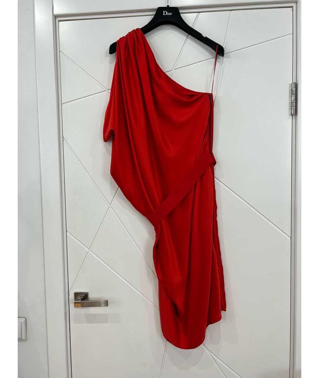 LANVIN Красное шелковое платье, фото 3