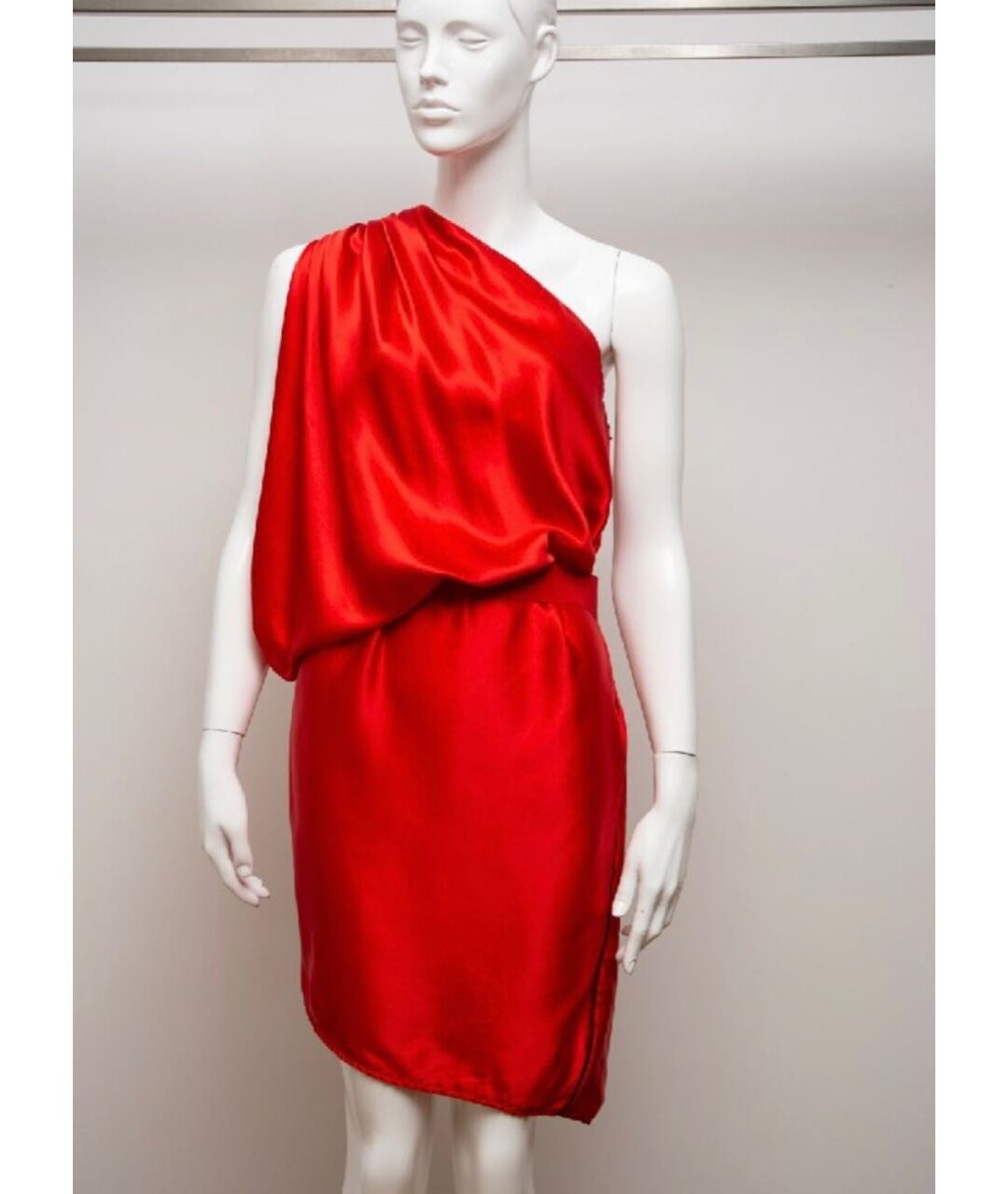 LANVIN Красное шелковое платье, фото 2