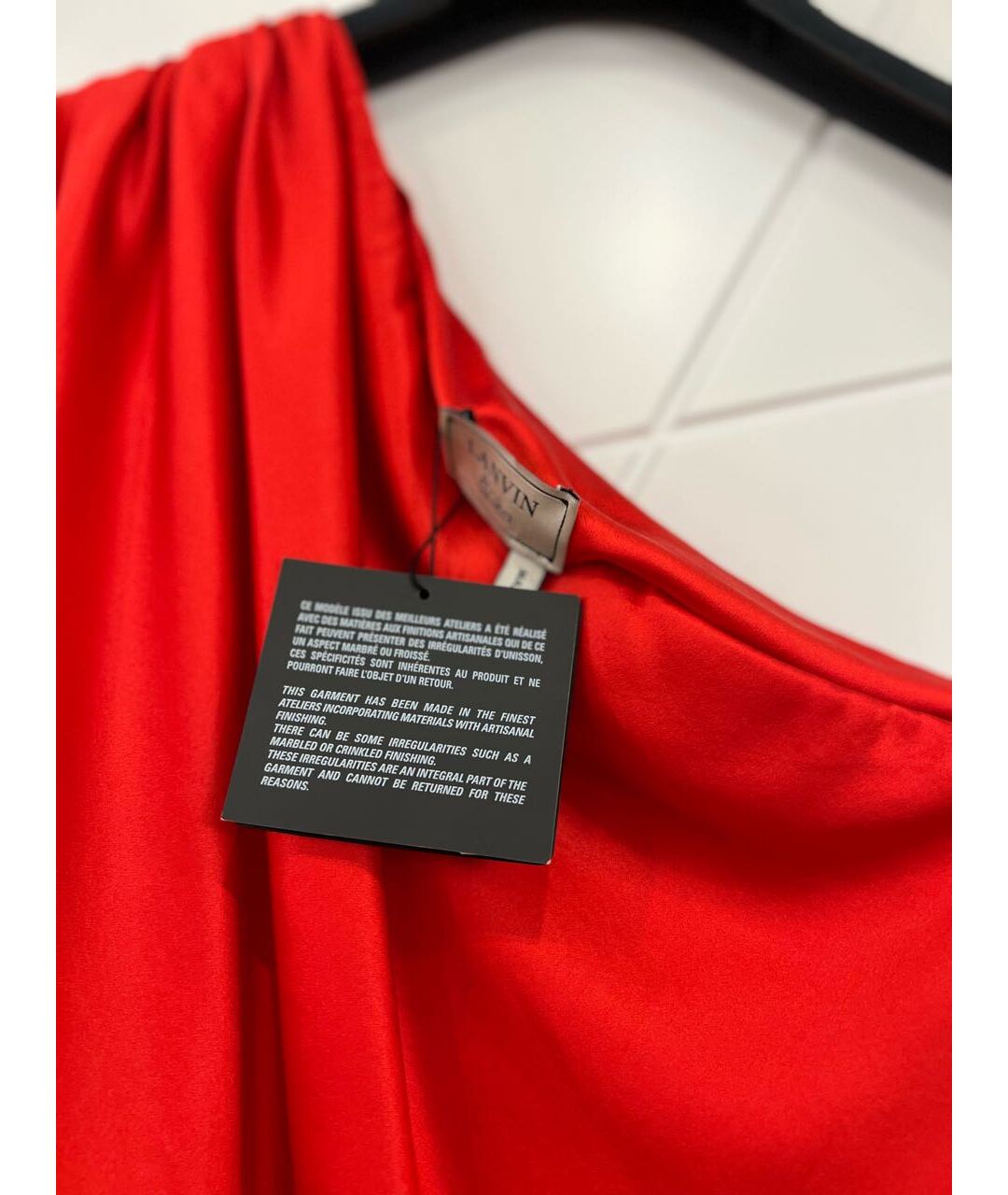 LANVIN Красное шелковое платье, фото 5