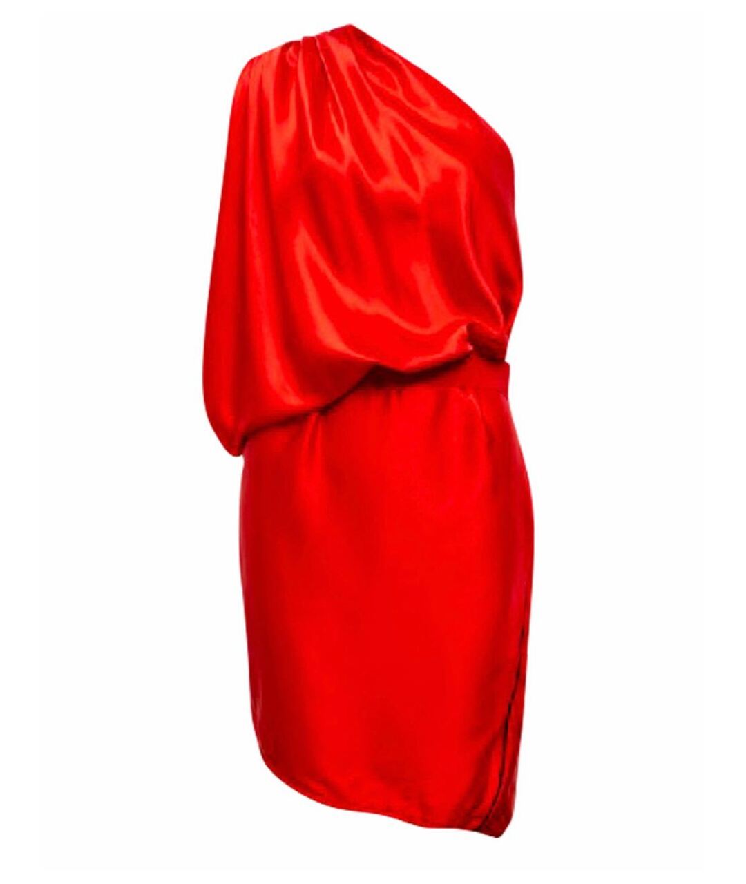 LANVIN Красное шелковое платье, фото 1