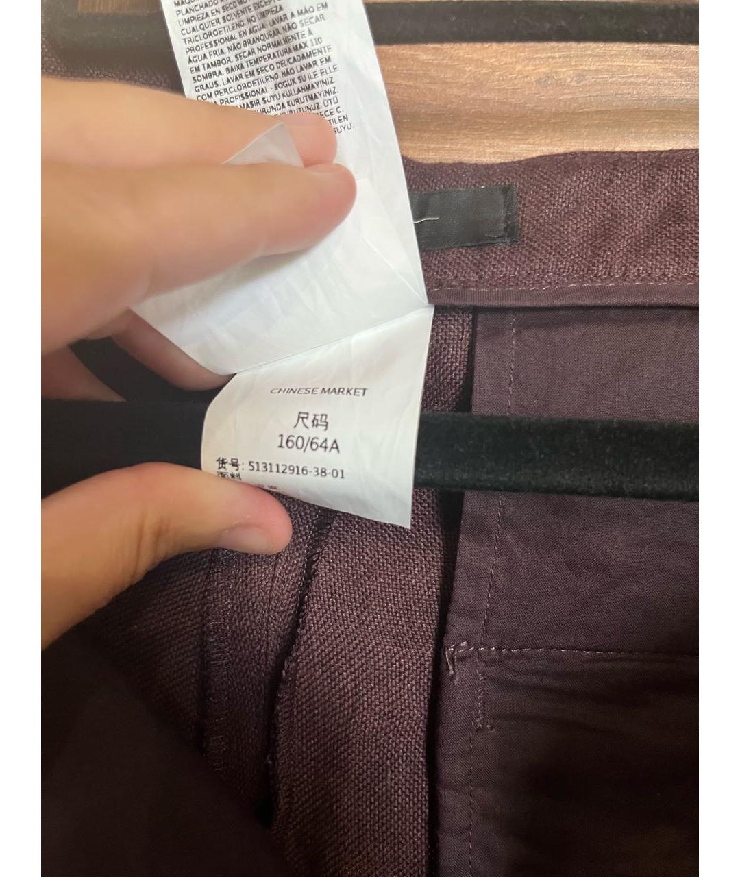 WEEKEND MAX MARA Коричневые льняные прямые брюки, фото 4