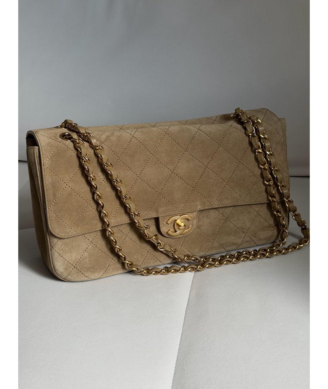 CHANEL Бежевая замшевая сумка через плечо, фото 2