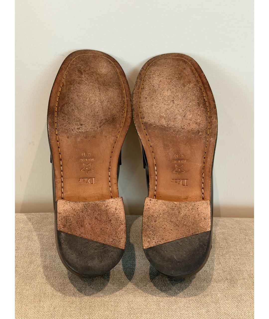 CHRISTIAN DIOR Черные кожаные лоферы, фото 5